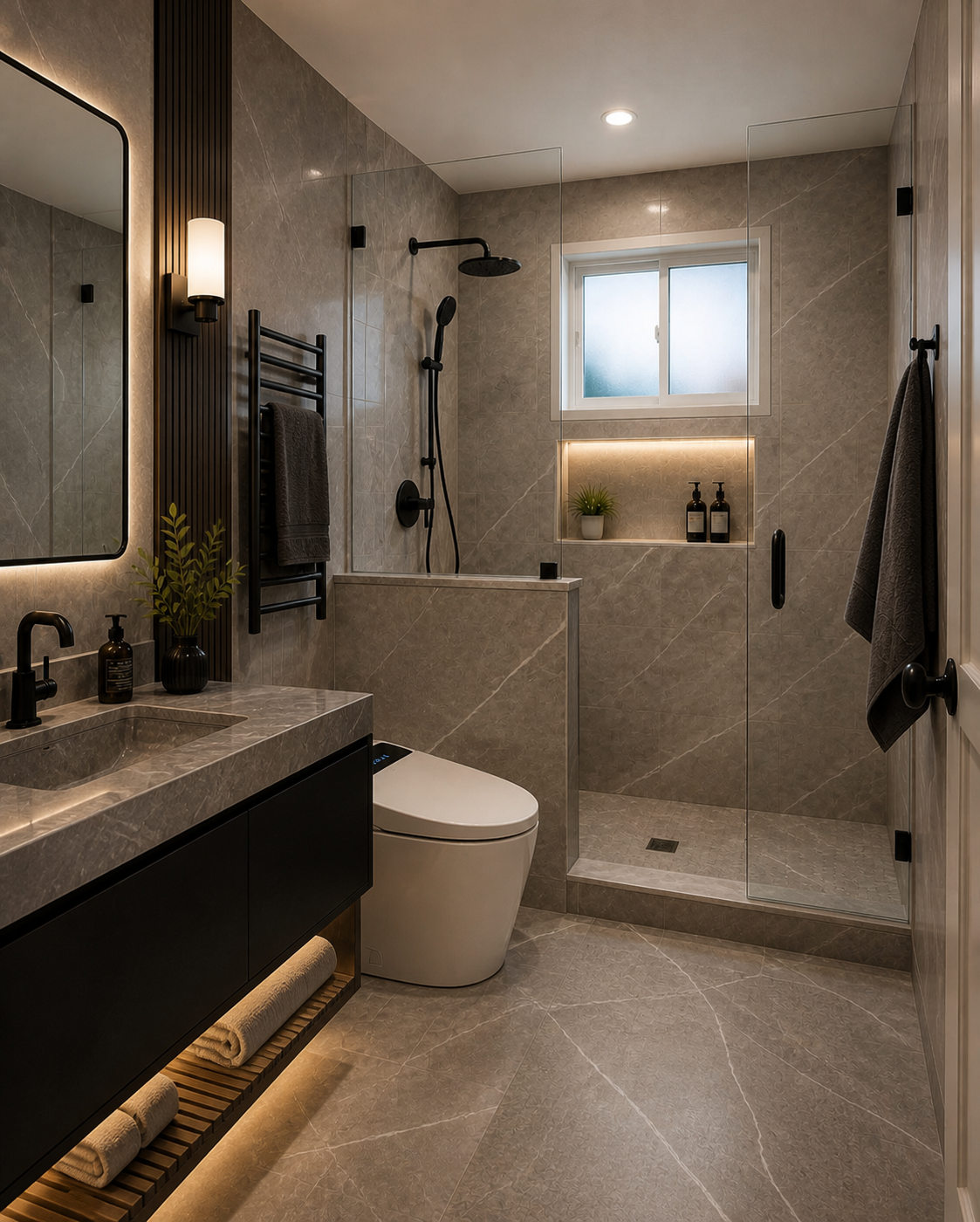 Completed luxury spa bathroom